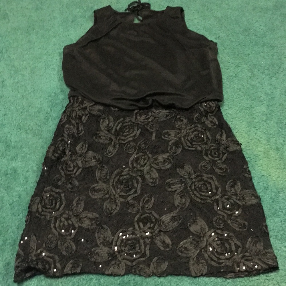 Jackie Jon Black Sequin Dress